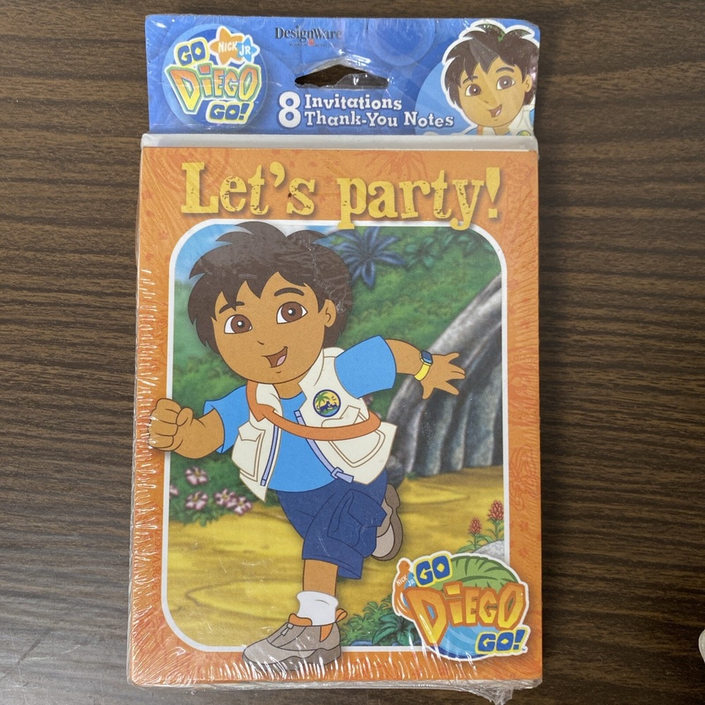 GO DIEGO GO! INVITATIONS & THANK YOU CARDS Birthday Party Boys Animals NEW